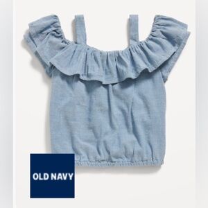 Old Navy | Off-The-Shoulder Ruffled Chambray Top for Baby Girls